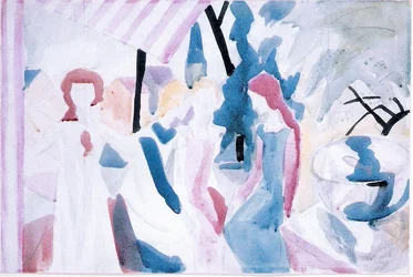 Cuatro chicas en un balcón